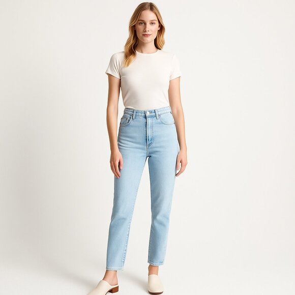 Madewell The Perfect Vintage Jean Light Wash High Rise Distressed Straight 25 - Picture 1 of 10